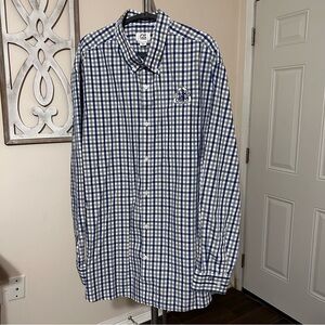 Cutter & Buck Colorado School of Mines Long Sleeve Button Down Shirt Blue Gray